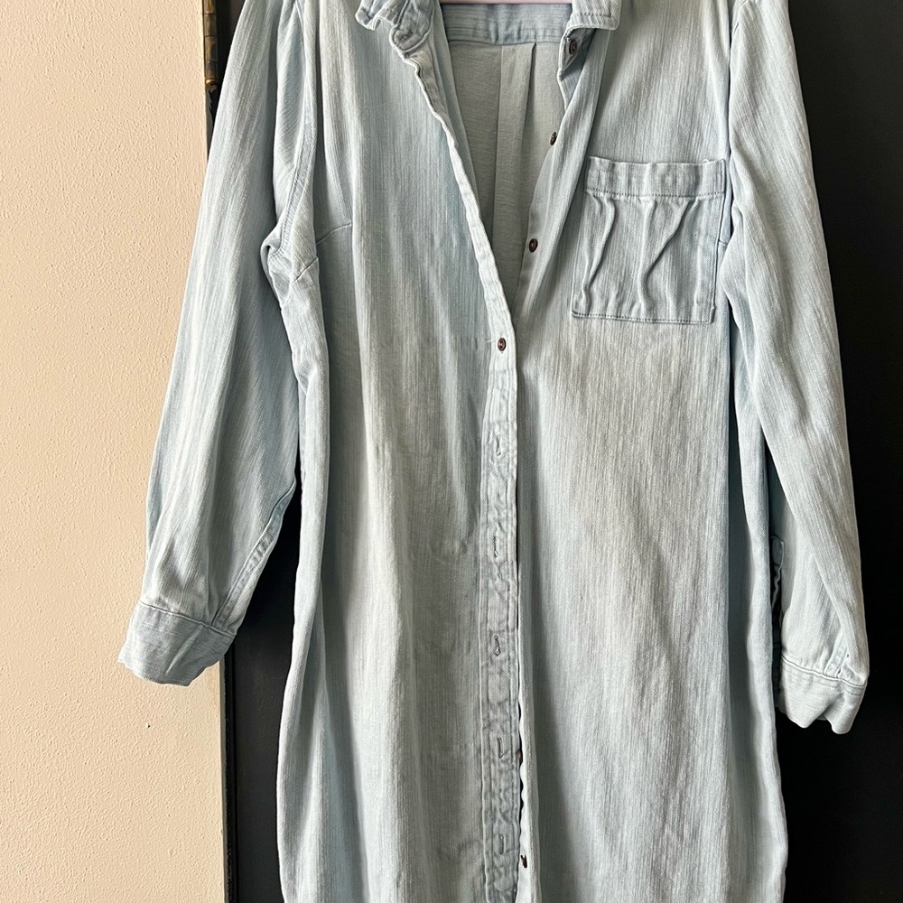 Light Blue Denim Shirt Dress